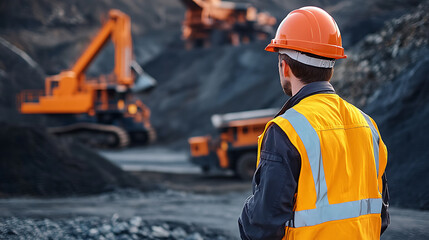 Miner Supervising Operations at a Coal Mine