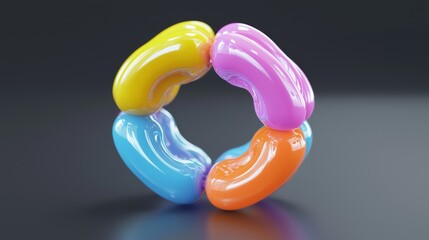 Colorful abstract shapes intertwined in a modern design, perfect for creative projects.