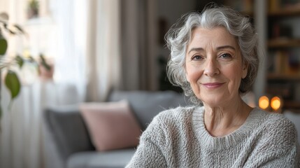 Senior living concept with a comfortable, spacious apartment for older adults