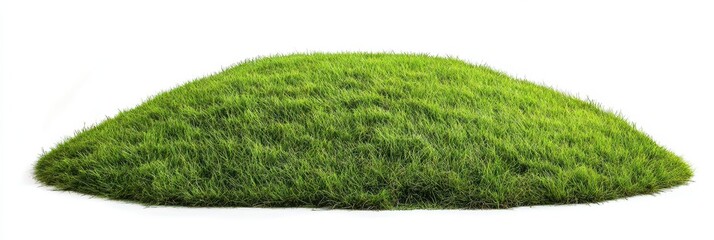 Grass With White Background. Countryside Landscape with Green Grass Field for Product Display