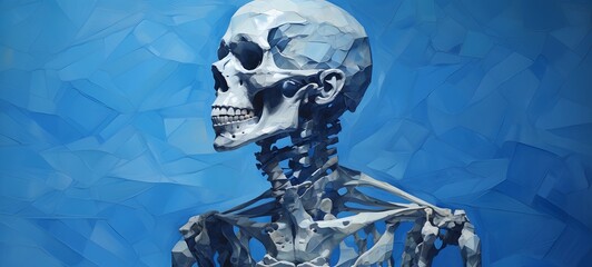 skeleton in Delfts Blauw, ai generative