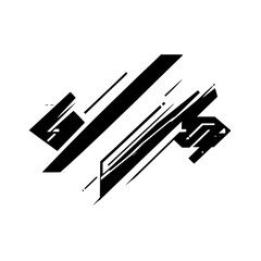 Fototapeta premium Abstract Geometric Black and White Design on White Background