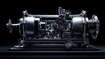 Fototapeta premium High-quality close-up of a detailed industrial machine showcasing precision engineering.