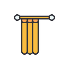 Curtain colored icons, minimalist vector illustration ,simple transparent graphic element .Isolated on white background