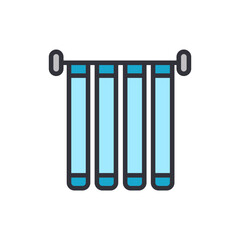 Curtain colored icons, minimalist vector illustration ,simple transparent graphic element .Isolated on white background