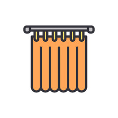 Curtain colored icons, minimalist vector illustration ,simple transparent graphic element .Isolated on white background