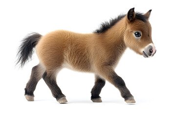 Obraz premium Shetland pony, a Mini or miniature horse is hardy and strong with a small head, widely spaced eyes and sm