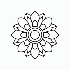Ethnic Mandala Drawing. abstract flower vector illustration