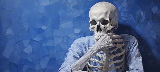 skeleton in Delfts Blauw, ai generative