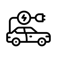 electric car line icon
