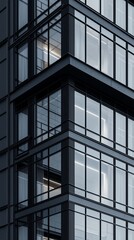 Modern glass building exterior showcasing sleek urban design and architecture.