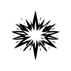 Bold Black and White Burst Icon, Comic Book Style, Explosion Effect © MatandSterre