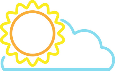 Minimal Weather Icons Set –  Sun and Cloud