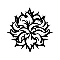 Black & White Ornamental Floral Design - Tribal Inspired Pattern