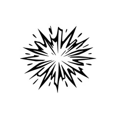 Obraz premium Black and White Explosion Burst Design: Comic Book Style, Vector
