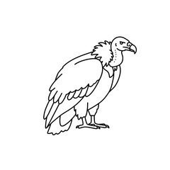 Fototapeta premium Vulture line icon in black on white background