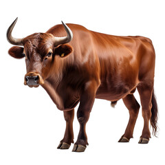 Brown Cow Standing Proudly in a Natural Setting on transparent background