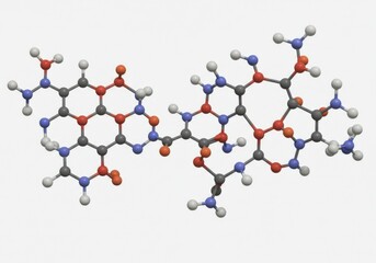 Molecular structure featuring atoms and bonds