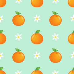 Seamless pattern with orange fruit	