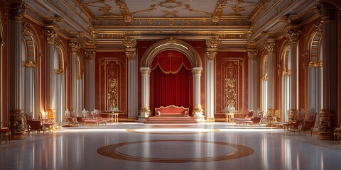 Obraz premium Opulent Grandeur: A Royal Palace Ballroom Render