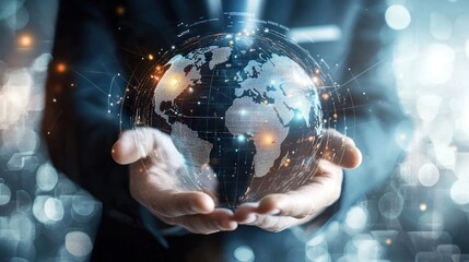 Lawyer discussing international law cases in a global context