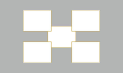 Templates collage frames photos parts, picture or illustration. Vector frames. Mood board photos. Poster frame mockup. Collage concept.  Vector Illustration . EPS 10  .