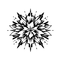 Fototapeta premium Black and White Mandala Floral Design, Vector Illustration