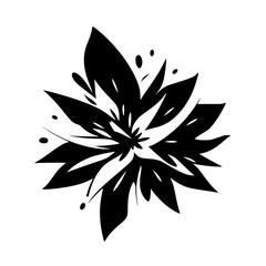 Abstract Floral Burst: Black and White Vector Illustration