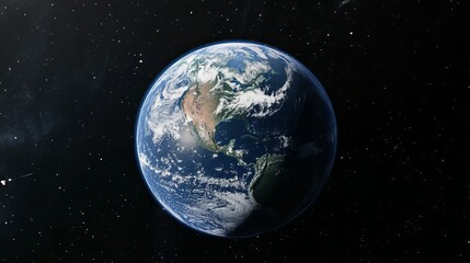 Fototapeta premium Stunning detailed view of planet earth from space showing continents and oceans blue land world globe