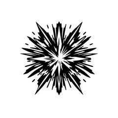 Obraz premium Black and White Burst: Abstract Radial Design