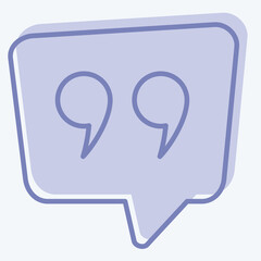 Icon Qoute. related to Speech symbol. two tone style. design editable