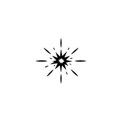 Fototapeta premium Abstract Starburst Icon: Minimalist Black and White Design