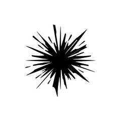 Fototapeta premium Black Burst Icon on White Background, Comic Book Style Illustration