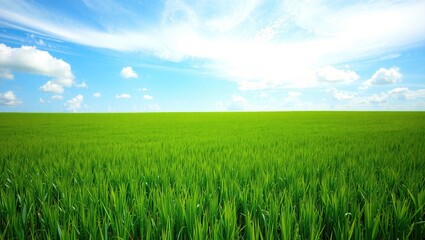 Serene Green Field Under a Clear Sky