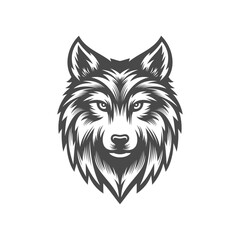 Wolf head Vector illustration. Vintage Wolf Logo Template.