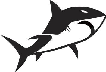 Fototapeta premium Stylized Great White Shark in Attack Pose.