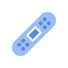 Simple blue bandage illustration symbolizing first aid and minor injuries