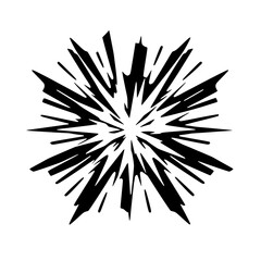 Abstract Black and White Explosion Burst Radial Design