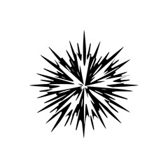 Obraz premium Abstract Black Burst Graphic on White Background