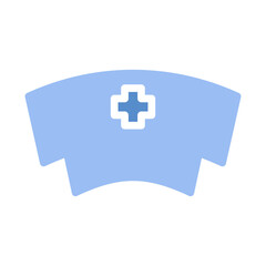 Obraz premium Graphical representation of a nurse's cap with a cross medical symbol
