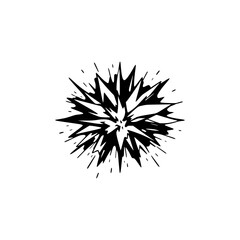 Obraz premium Abstract Explosion Graphic, Black & White, Isolated on White Background