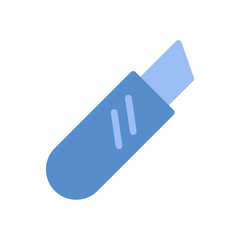 A visually compelling rendition of a box cutter tool with a light blue hue