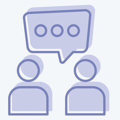 Fototapeta premium Icon Discussion. related to Speech symbol. two tone style. design editable