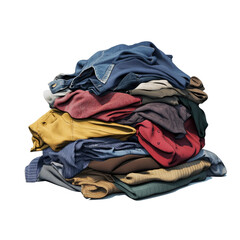 pile of clothes isolated on transparent background generative