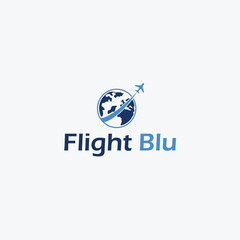 flight blu | Tour and travel agency  logo, Word Mark logo template. Airplane, airlines, Flight, Aircraft, logo design.