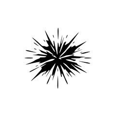 Fototapeta premium Black Exploding Starburst, Dynamic Vector Graphic on White