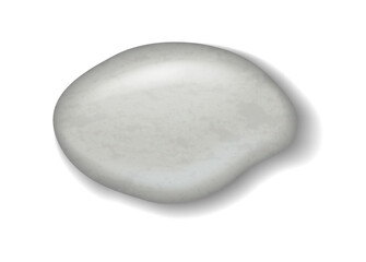 Detailed illustration of a smooth grey stone on a white background. Reflecting realism and simplicity. Ideal for naturethemed designs or educational purposes.