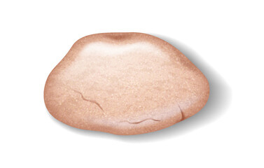 Detailed illustration of a smooth brown stone with subtle texture. Light shadows emphasize its natural shape. Ideal for naturethemed designs and educational materials.