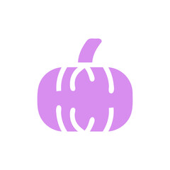 Minimalist purple gourd icon, autumnal harvest symbol and seasonal decoration