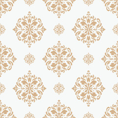 Elegant Seamless Damask Pattern – Vintage Ornamental Floral Background for Luxury Design and Home Decor
